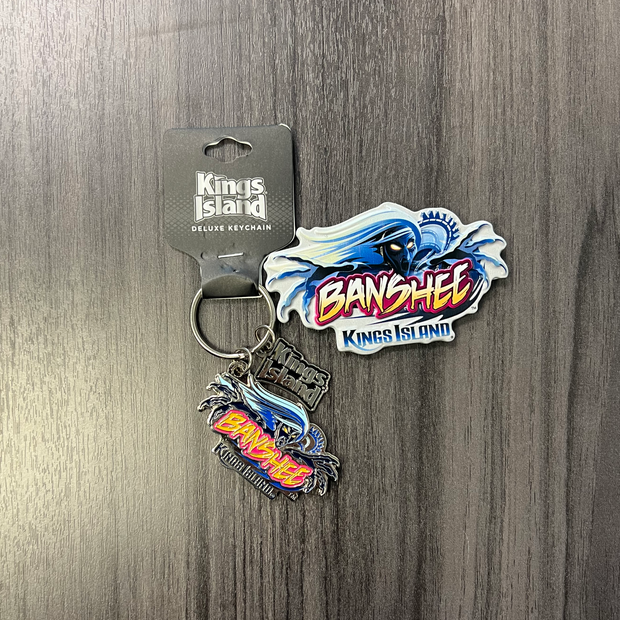 Kings Island Banshee Keychain & Magnet Bundle