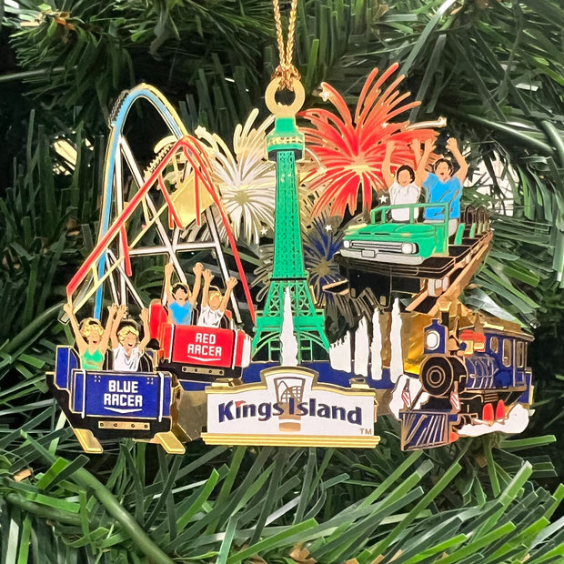 Kings Island Skyline Brass Ornament